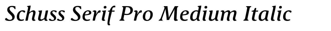 Schuss Serif Pro Medium Italic